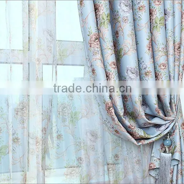 Countryside Style Garden Floral Fabric Curtain With Exquisite Jacquard photo-2