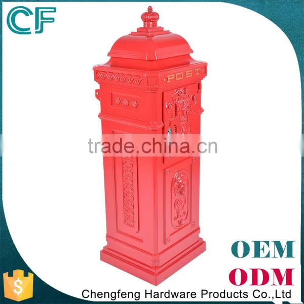 China Manufacturer Crown Decorative Modern Red Antique Mailbox Letterbox photo-4