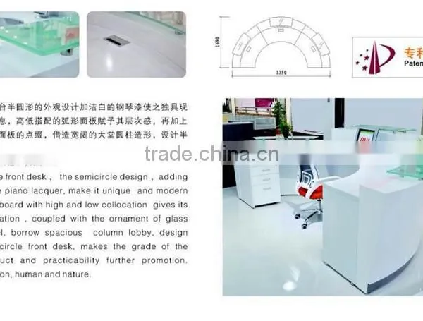 High Quality Round Reception Desk With Tempered Glass Top photo-2