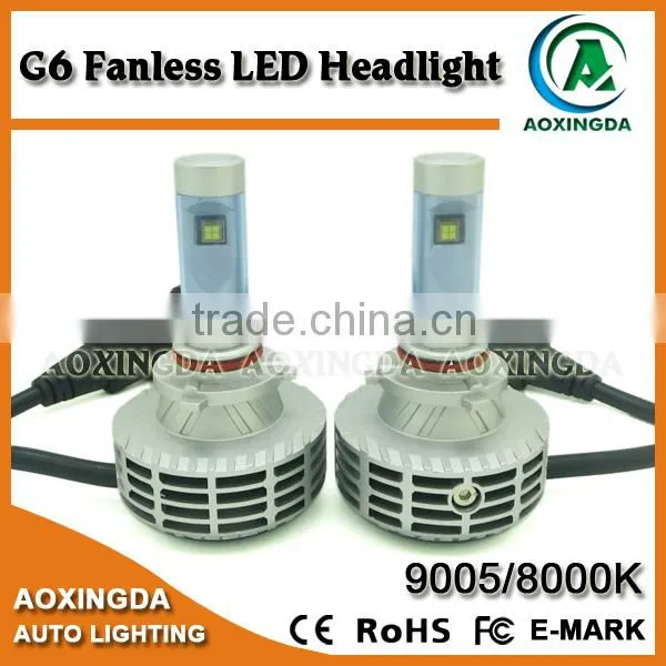 2015 Latest Developmental 9005 HB3 LED Headlight G6 Fanless All in One 6000LM LED Headlight photo-2