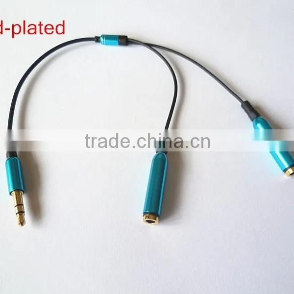 Gold Plated DC3.5 m to 2*female Audio Splitter Cable photo-4