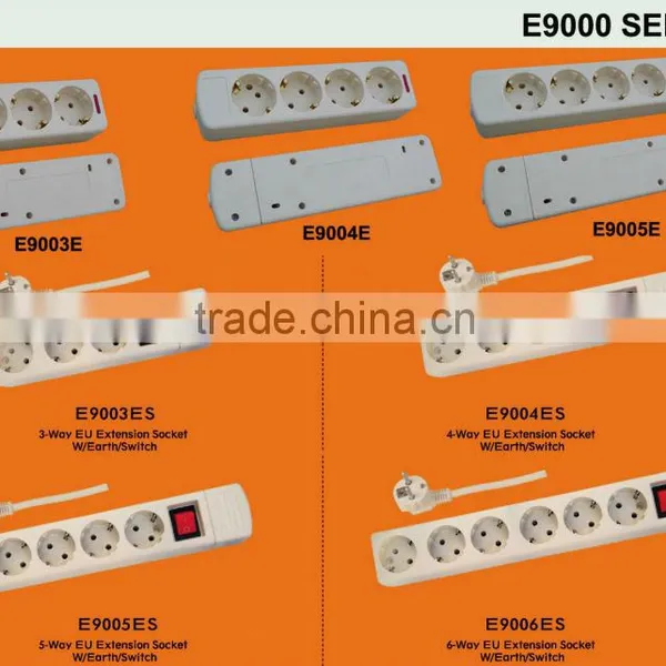 6-way 2 Pin EU Standard Ground Switch Extension Socket photo-2