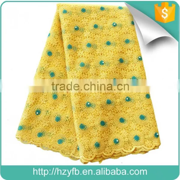 Latest Korean Lace Fabric / Yellow Pink African French Net Lace With Stones / Lace Fabric African Tulle High Quality for Wedding photo-4