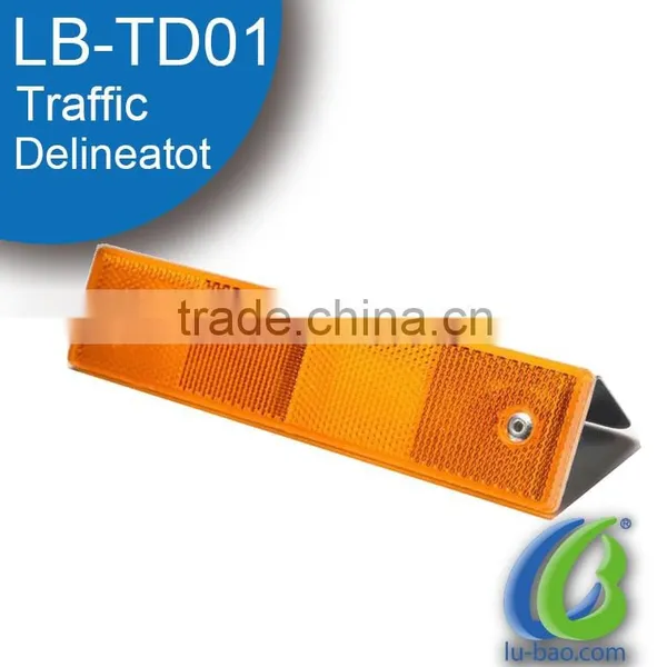 Durable Reflective Guardrail Traffic Delineator/ Reflective Delineator Yellow For Concrete Guardrail