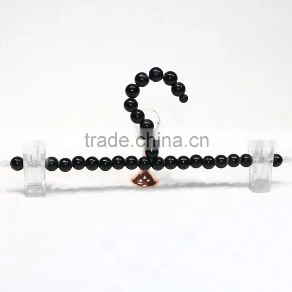 Luxury Padded Pearl Pant Hanger With Plastic Clips photo-3