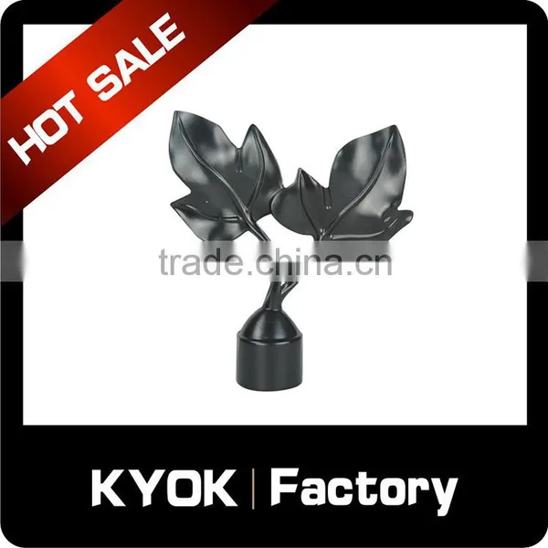 Home Decorative 16mm/19mm Black Series Curtain Rod, Good Price Wholesale Leaf Finials, Strong Bearing Iron Curtain Brackets photo-4
