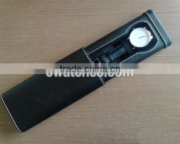 Manufacturer Customize Luxury Watch Box Cigar Style Sliding Watch Case Leather Box photo-2
