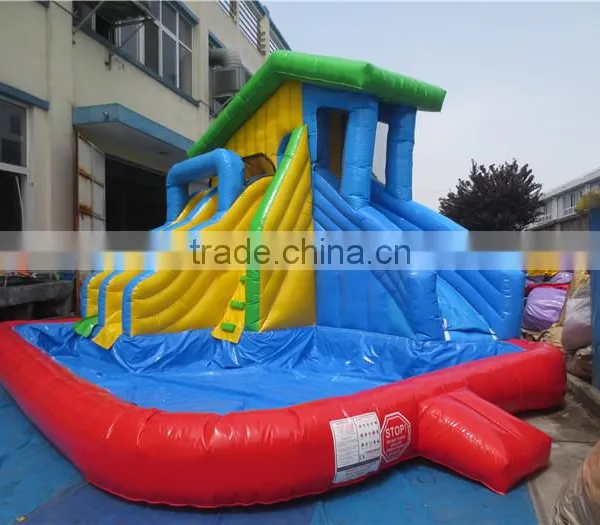 Used Inflatable Water Slide With Swimming Pool Quality Choice photo-4