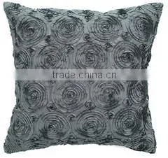 24x24 Inch Grey Color Solid Floral Bouquet Throw Pillow Cover