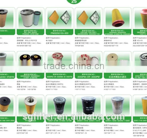High Pressure Separator / Diesel Engine Fuel Filter Price for Mixer Truck