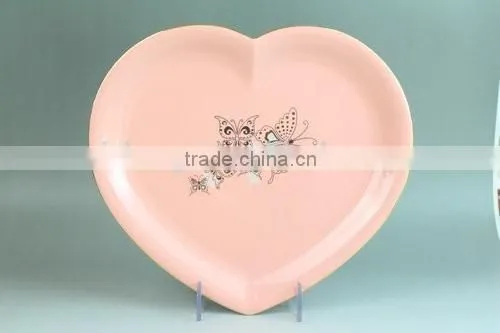 Made in China Ceramic Heart Shape Cake Plate, Heart Shaped Dinner Plates, Decorative Plate photo-2