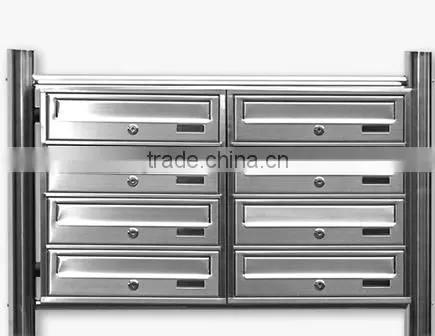 Hot Sale 304 Stainless Steel Outdoor Mailboxes for Apartments 6 Boxes