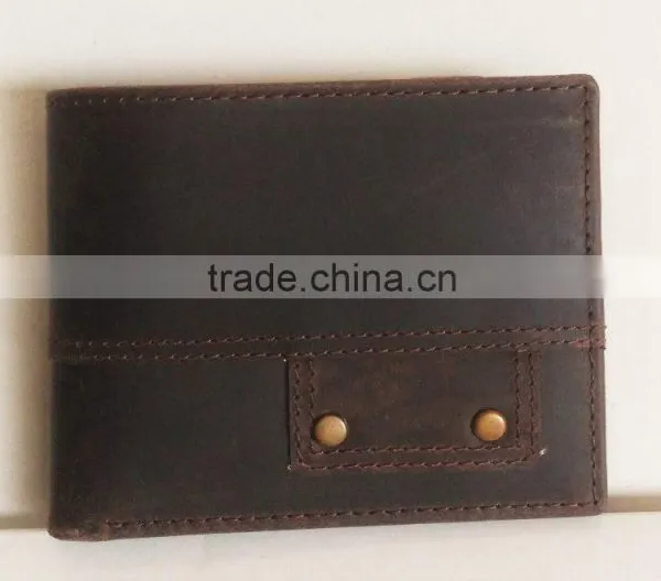 Distressed Crazy Horse Leather Wallet