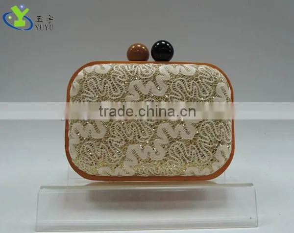 2014 Embroidery Sequin Clutch Box Evening Bag photo-2
