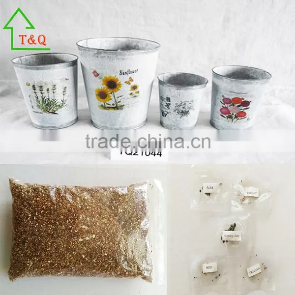 Shabby Chic 3 Flower Herb Garden Kitchen Gift Metal Plant Pot Planters