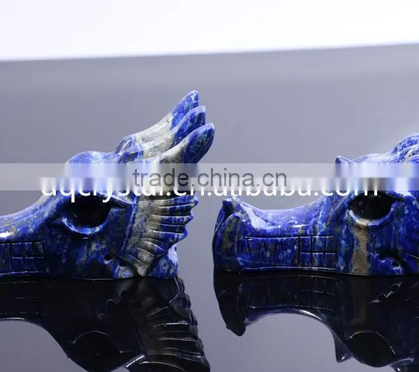 Donghai Natural Quartz Crystal Lapis Lazuli Dragon Head Shape photo-2
