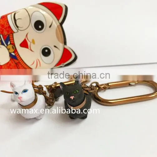 Plastic PVC cat keychain/Cat shaped keyrings