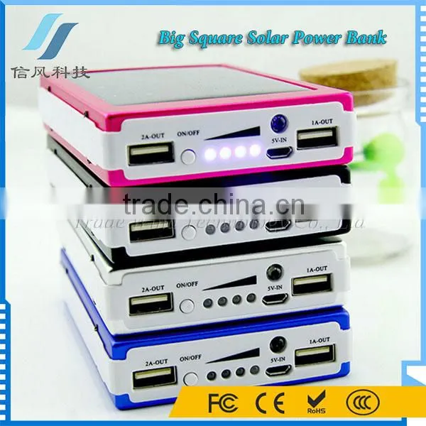 12000mAh Portable Solar Mobile Phone Charger Power Bank Red photo-6
