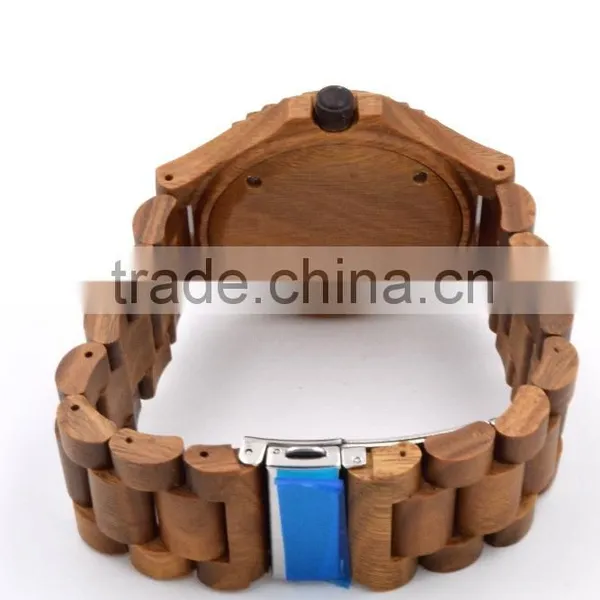 Hot Selling Fashion Round Dial Quartz Wood Watch photo-4