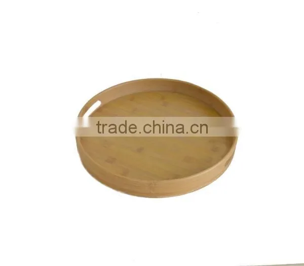DT027/Round Bamboo Serving Tray/Bamboo Tray For Tableware Kitchenware photo-2