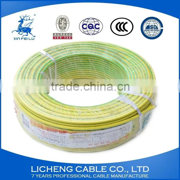 Green-yellow Earthing Wire PVC Insulated Copper Conductor Electric Cable 35mm2 photo-5