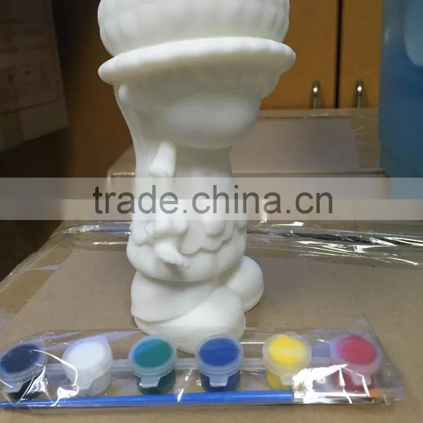 White Little Girl Plastic Toy,DIY Color Painting Toy,Custom Money Box Toy photo-2