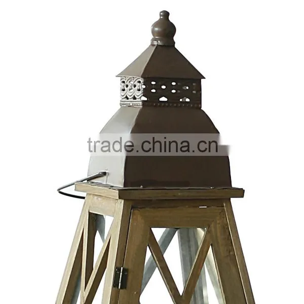Hurricane Wooden Candle Holder Wooden Lantern With Glass Manufacture of Stylish photo-3