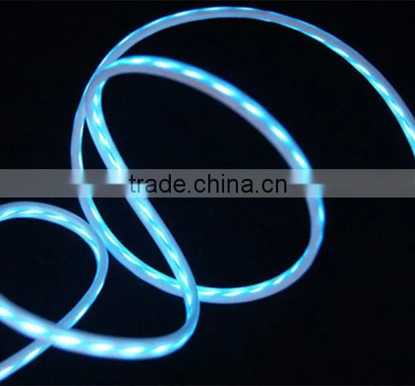 Visible Flow Led EL Light Micro Usb Sync Data Charge Cable for Android photo-3