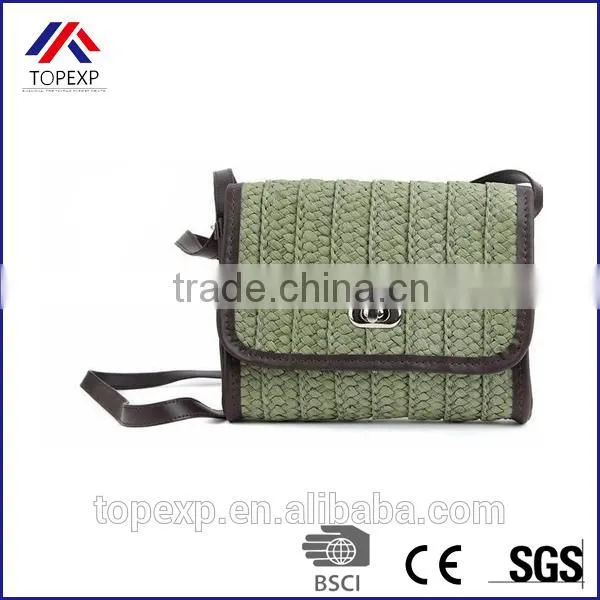 Custom Female Straw Bag Shoulder Bag With Leather Band photo-2