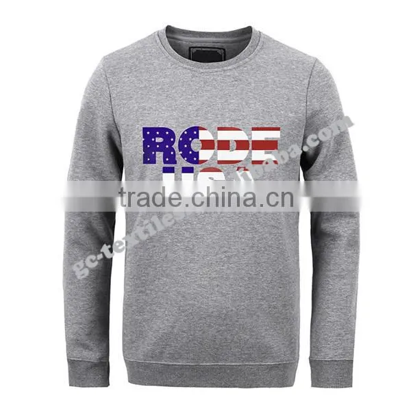Men's Printed Round Neck Long Sleeve Fleece Sweater photo-3