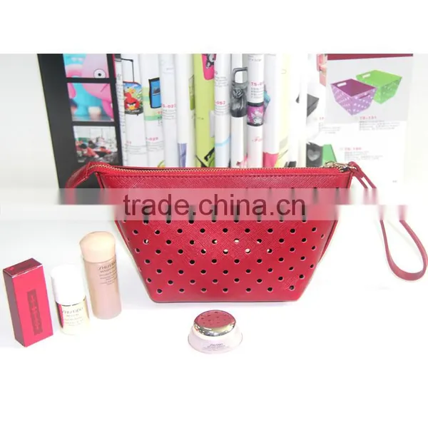 China Factory Good Quality Cheap Necessarie pu Dot View Cosmetic Bag Custom Brand Cosmetic Bag photo-2