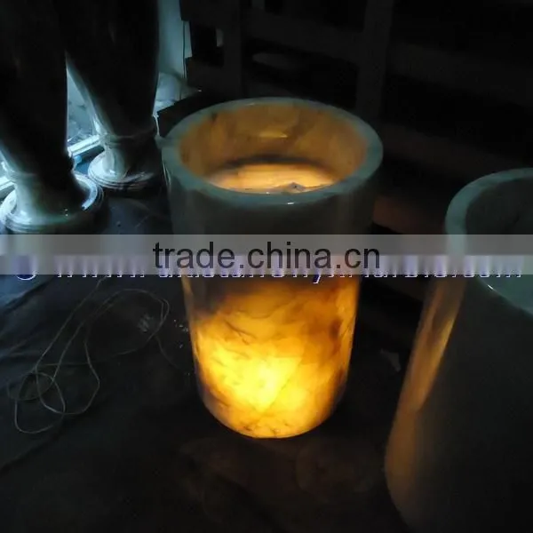 HOT SELLING BACKLIT ONYX PEDESTALS SINKS photo-4