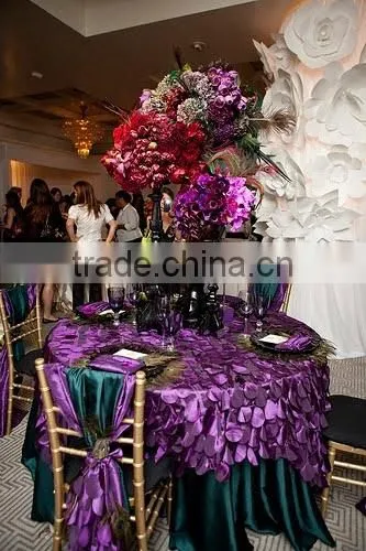 Fancy Petal Taffeta Wedding Decoration Table Cloth photo-2