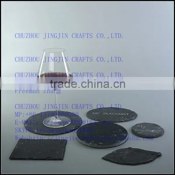 Hand Cut Slate Stone Placemats Rough Edge With Elegant Unique Designs/wholesale Natural Slate Stone Placemats and Coasters photo-2