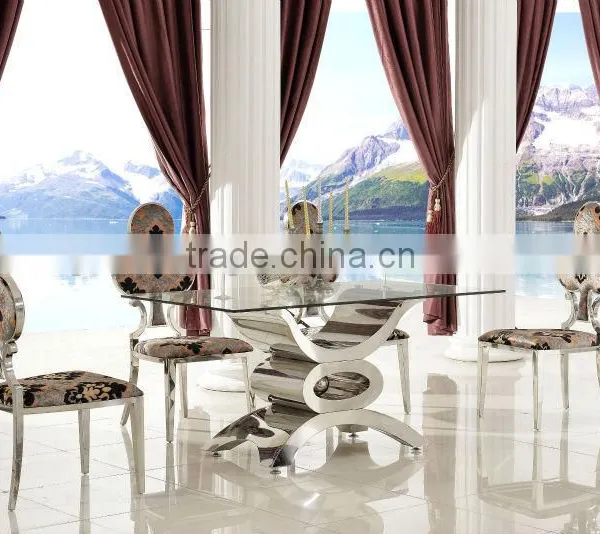 B355 Classic Design Stainless Steel Frame Flower Fabric Velvet Dining Chairs photo-5