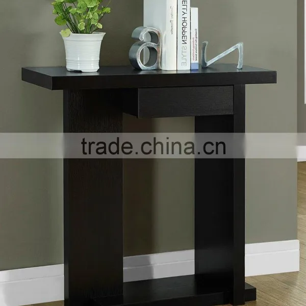 Glossy White/Black Hall Console Accent Sofa Table With Drawer photo-2