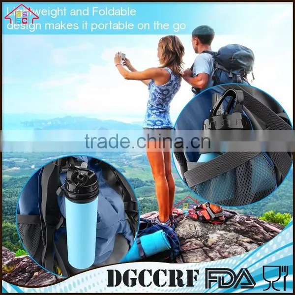 NBRSC Foldable Water Bottle Collapsible Silicone Sports Water Bottle for Outdoors, Hiking, Camping, Biking photo-5