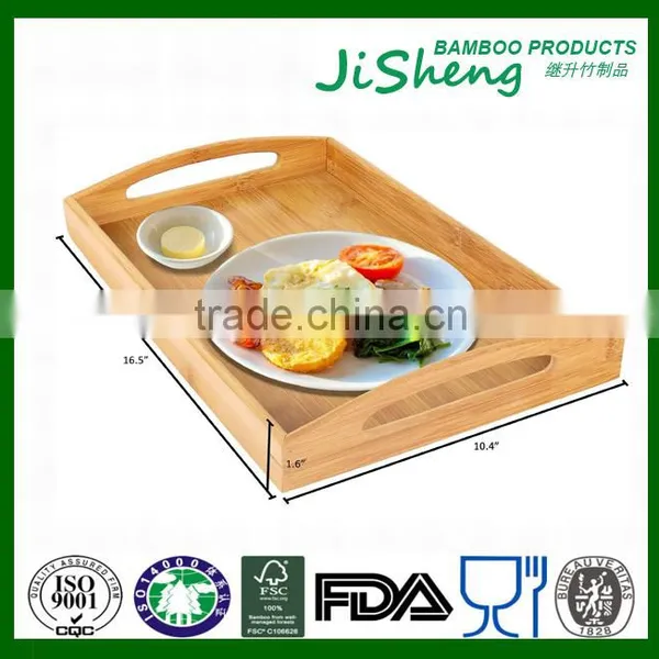 Cheap Bamboo Wooden Food Serving Tray, Serving Tray and Bamboo Tray With Handles photo-3