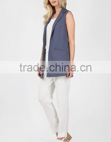 Sleeveless Jacket Bulk Wholesale Perfect Spring Vest Front Pocket Ponte Sleeveless Outdoor Jacket For Girls Fancy photo-4