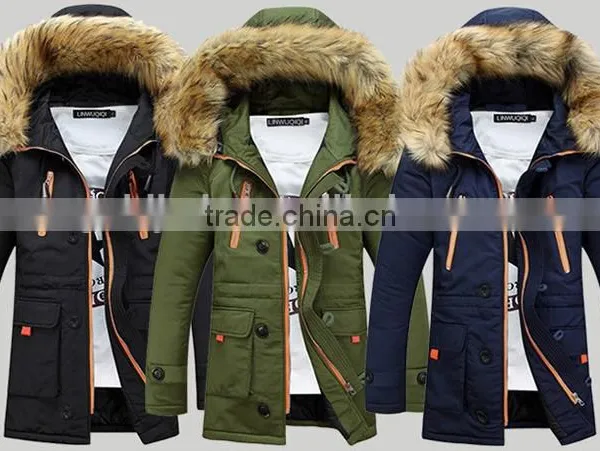 Hot New Style Cotton-padded Mens Winter Coat Parka Jacket With Fur Collar photo-6