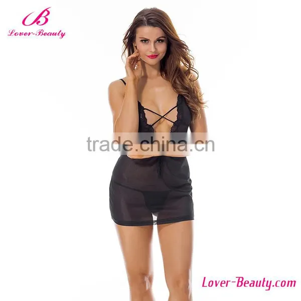 High Quality Deep V Lace Women China Babydoll Lingerie photo-5