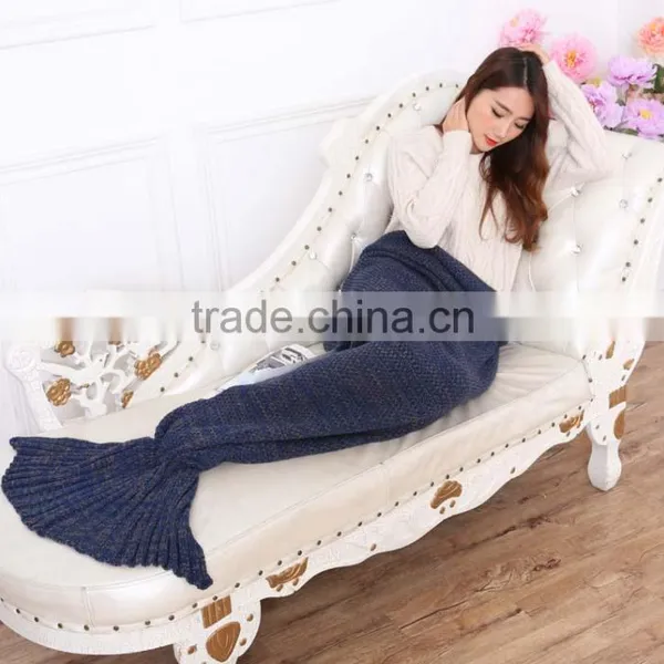 Wholesale 2016 High Quality Winter Knitted Mermaid Tail Blanket photo-3