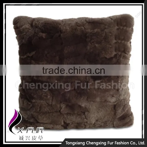 CX-D-22B Wholesale Price Cheap And Fine Genuine Rabbit Fur Pillow Case Cushion Cover photo-3