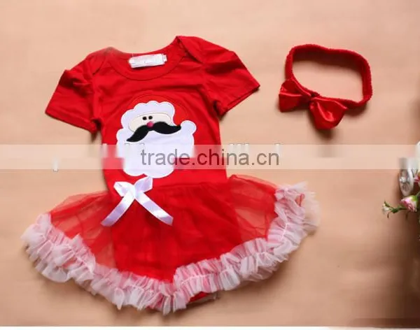 Children Christmas Outifit Santa Claus Baby Clothes Romper Red Booming Chiffon Clothing photo-2