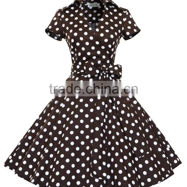 Walson Women's 1950s V-neck Vintage Rockabilly Full Circle Dress photo-4