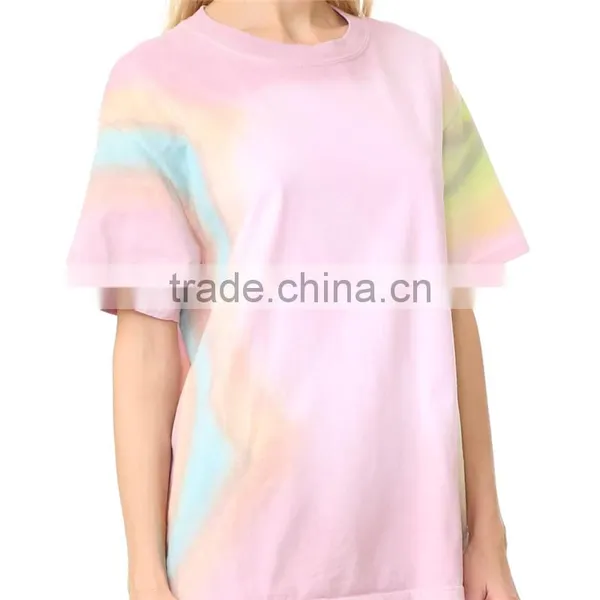 2017 OEM Slouchy Faded Tie-dye Ribbed Neckline Shirt Womens photo-4