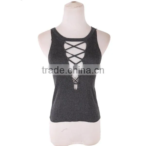 Cotton Lace Up & Reversible Tank Top photo-5