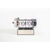 White Bouncing Futuristic Gear Flip Alarm Clock For Bathroom