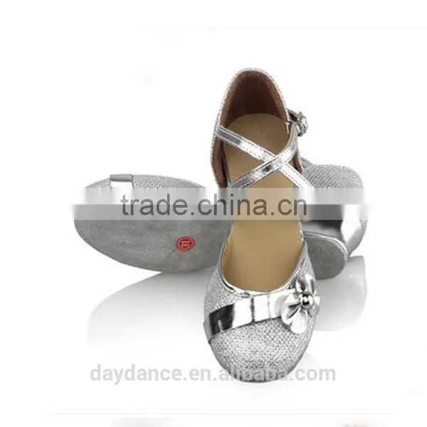 Girls Kid Buckle Strap Ballroom Modern Latin Dance Shoes Child Bowknot Colorful Closed Toe Low Heel Shoes photo-4