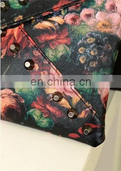 Flower Printing Envelop Shape Women Clutch Bags Lady Handbag photo-2